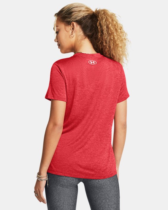 Camiseta de manga corta UA Tech™ Twist para mujer, Red, pdpMainDesktop image number 1